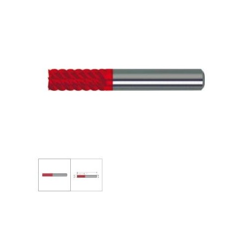 Freza clindro-frontala, lunga, tip H, DIN6527L, carbura monobloc, 4,0mm, HA, 6 taisuri