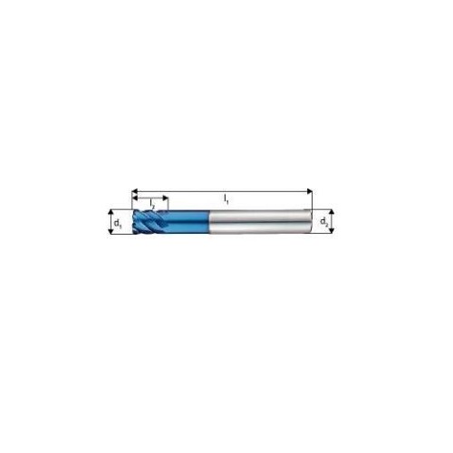 Freza toroidala, lunga, pt prelucrare dura, tip H, carbura monobloc TiAlN-S, 20,0mm, /1,0mm, L38 6 taisuri