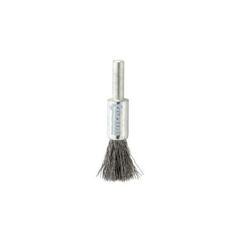 Perie de sarma cu coada de 6mm, inox, 25x25x0,3mm, ondulat