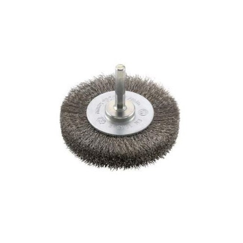 Perii de sarma rotunda, cu coada 6mm, inox, 40mm, ondulat
