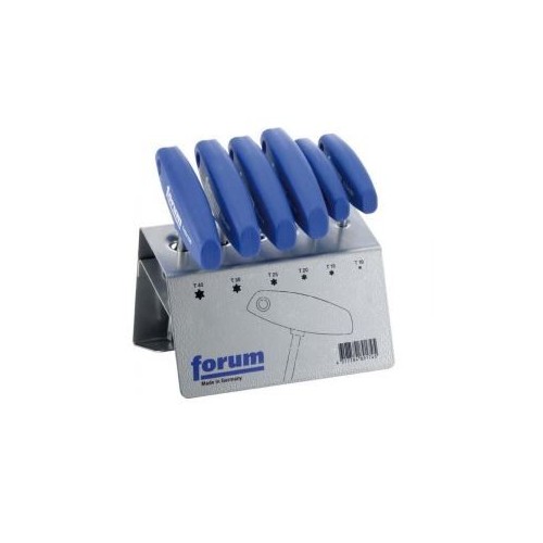Imbus torx cu maner T - set, 6 buc, T10-40, suport metalic