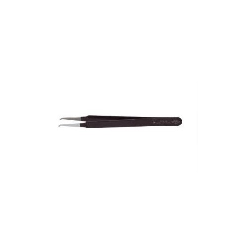 Pesente ESD de precizie, varf indoit, 120mm, negru