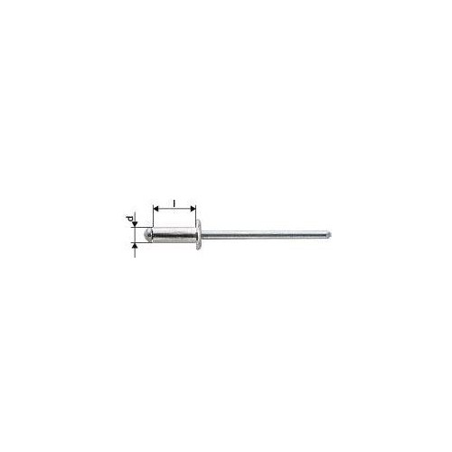 Nituri oarbe, aluminiu/otel, standard, cap plat rotund, 4,8x12mm (1000 buc)