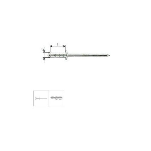 Nituri oarbe PolyGrip, pt domenii multiple, otel/otel, 4x13mm, cap plat rotund (1000 buc)