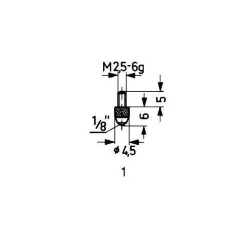 Varf palpator pt ceas comparator, otel, racord filet M5, standard, desen 1/Standard