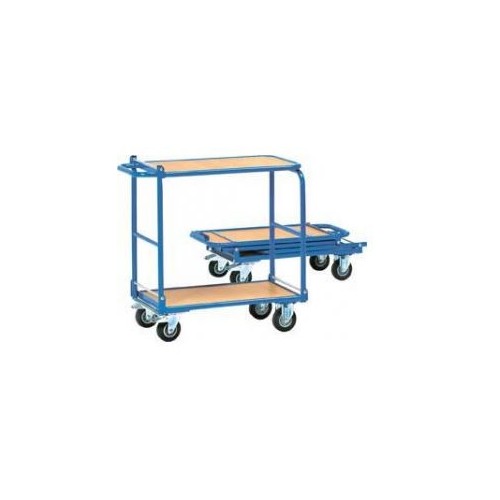 Carucior de transport cu cadru de otel cu doua platforme pliabile 1140, tip KW4, 150kg, 895x470x895mm