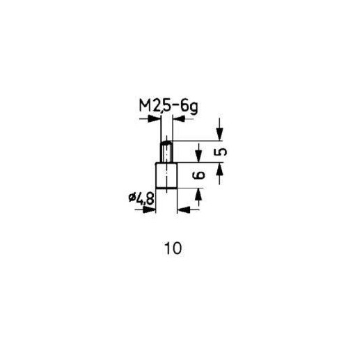 Varf palpator pt ceas comparator, otel, racord filet M5, plan, desen10/ 8mm