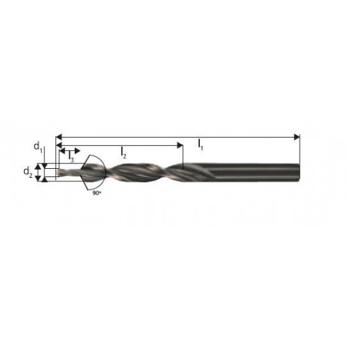 Burghiu in trepte, fatete multiple DIN8374 HSS, M 6,90 grade