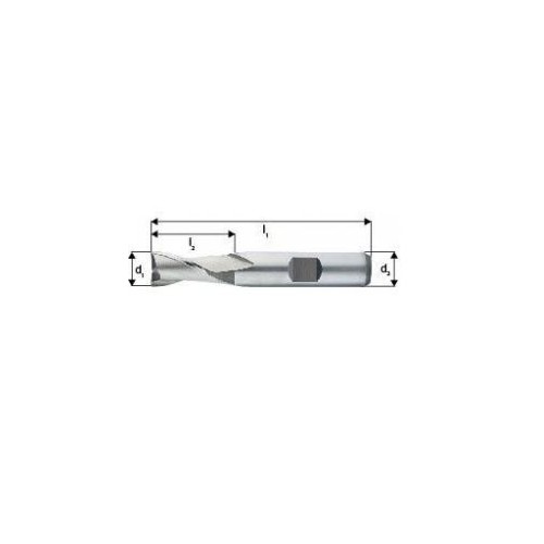 Freza clindro-frontala tip N, extra scurta, 2 taisuri, DIN327D HSS-Co8%, 4,00mm