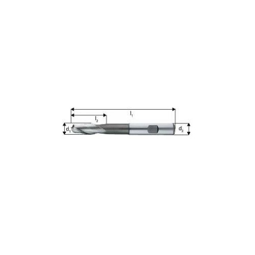 Freza clindro-fontala, lunga, tip N, 2 taisuri, HSS-Co8%, 10,00mm