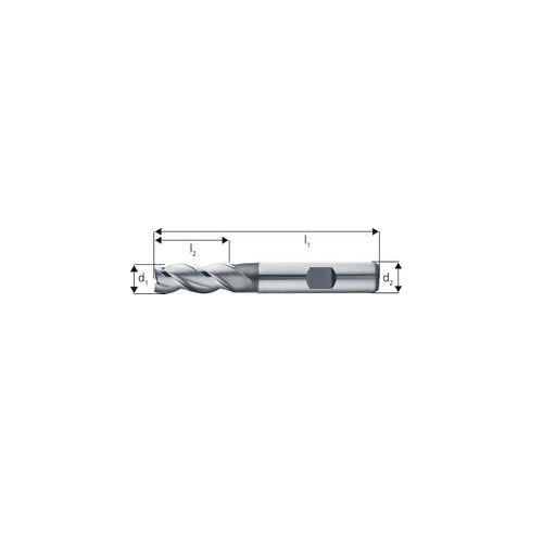 Freza cilindro-frontala, scurta, tip W, 3 taisuri, DIN844B K HSS-Co8%, 10,00mm