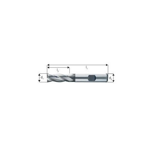 Freza cilindro-frontala, scurta, tip W, 4 taisuri, DIN844K HSS-Co8%, 4,50mm