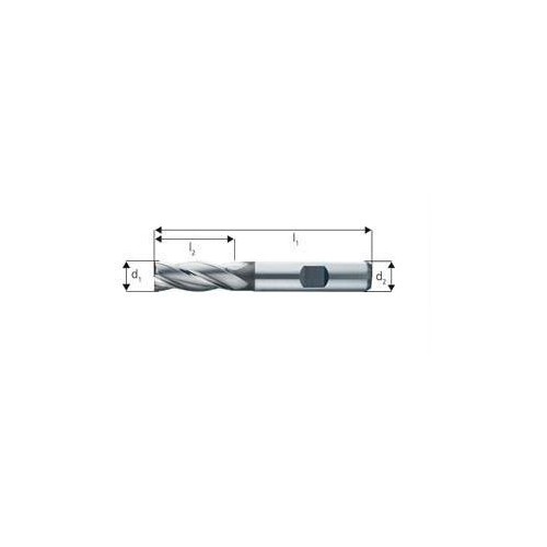 Freza cilindro-frontala, scurta, tip W, 4 taisuri, DIN844K HSS-Co8%, 18,00mm