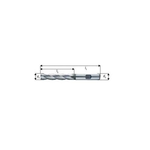 Freza cilindro-frontala, lunga, tip N, 4 taisuri, DIN844L HSS-Co8%, 6,00mm