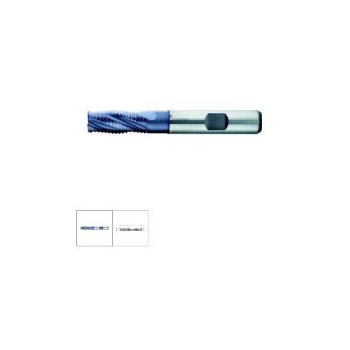 Freza degrosare, scurta, DIN844K HSS-Co8% TiAlN, 6,0mm, NR, 4 taisuri