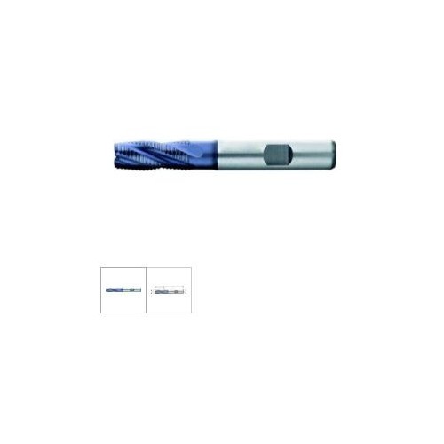 Freza degrosare, scurta, DIN844K HSS-Co10% TiAlN, 8,0mm, HR, 4 taisuri
