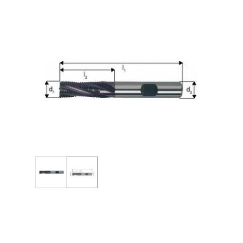 Freza degrosare, scurta, DIN6527L, carbura monobloc TiAlN, 10,00mm, HR 4 taisuri