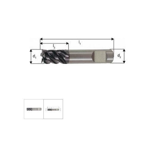 Freza degrosare, scurta, pt inox, carbura monobloc TiAlN, 8,0mm, 4 taisuri HR