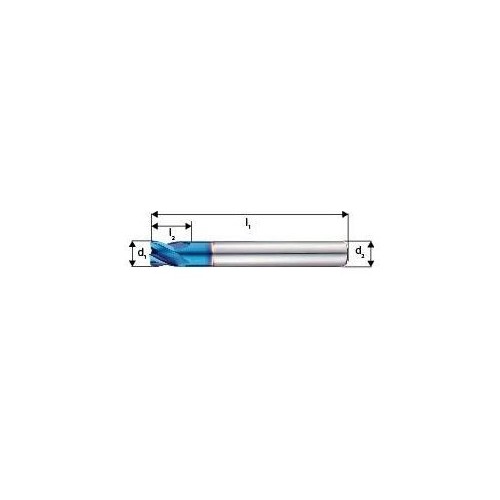 Freza toroidala, extra scurta, tip H, carbura monobloc TiAlN-S, 20,0mm, HA Ø20mm, 4 taisuri