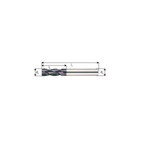Freza toroidala, lunga, tip N, carbura monobloc TiAlN, 16,0/1,00mm, 4 taisuri