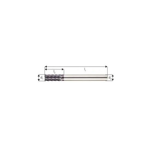 Freza toroidala, lunga, tip H, pt prelucrare dura, carbura monobloc TiAlN, 12,0/0,5mm, 45 grade 6 taisuri