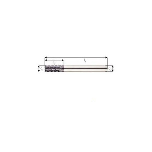Freza toroidala, lunga, tip H, pt prelucrare dura, carbura monobloc TiAlN, 12,0/1,0mm, 45 grade 6 taisuri
