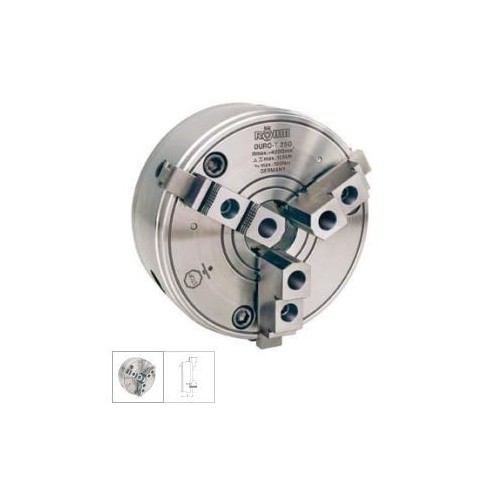 Universale cu 3 bacuri, cu cremaliera DURO T, DIN6350, prindere cu centare cilindrica, dimens. 160mm