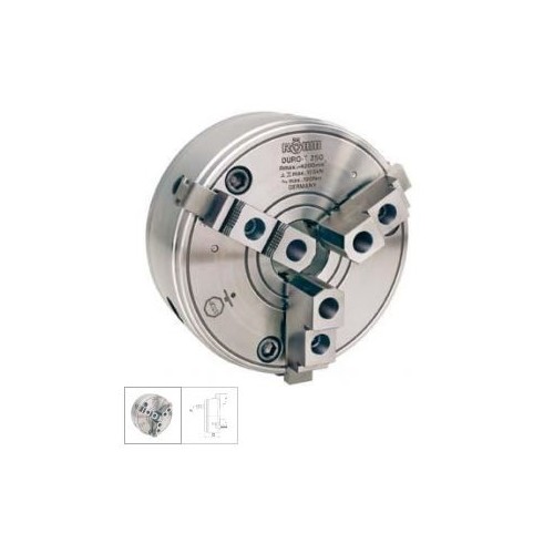 Universal cu 3 bacuri, cu cremaliera DURO T, DIN55027, con scurt, cu bolt si piulita, dimens. 200mm KK 5